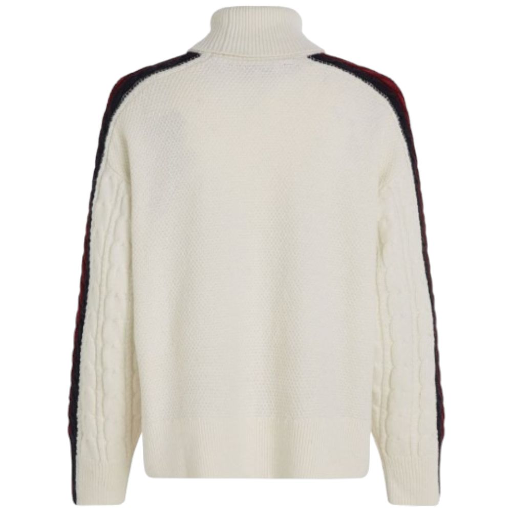 Tommy Hilfiger maglione bianco collo alto WW0WW40831 Maglieria Tommy Hilfiger