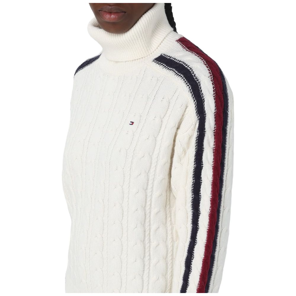 Tommy Hilfiger maglione bianco collo alto WW0WW40831 Maglieria Tommy Hilfiger