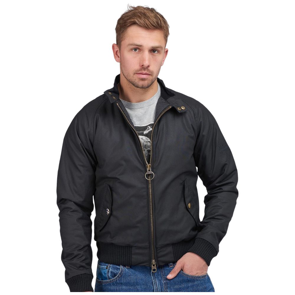 Barbour International giacca bomber Merchant Wax nera MWX0465 Giubbini Barbour International