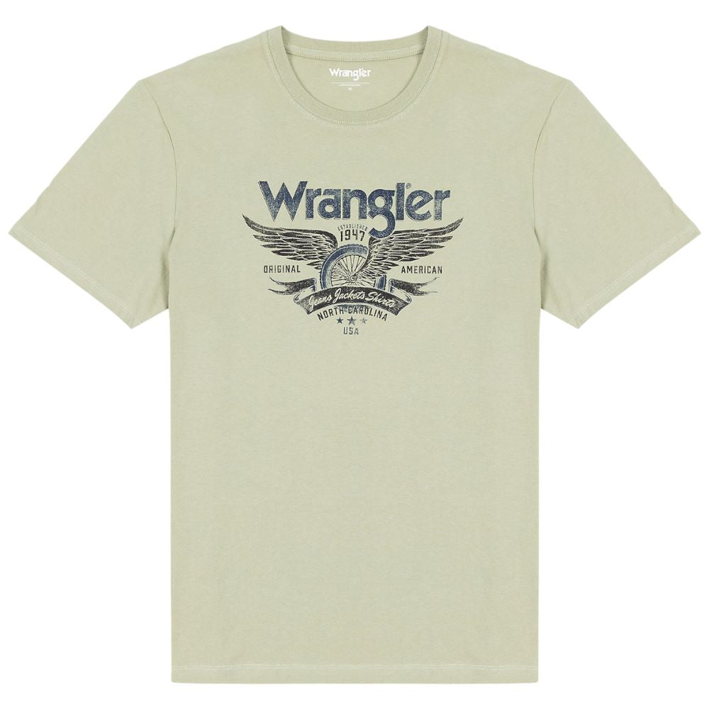 Wrangler t-shirt verde stampa America W70PEEG15 - Prodotti di Classe