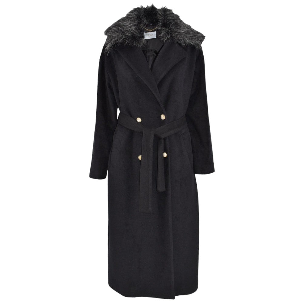 Relish cappotto nero lungo Puthal RCA2305450008 Cappotti Relish