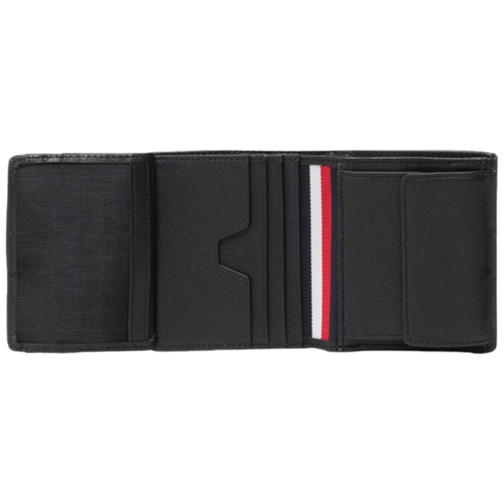 Tommy Hilfiger portafoglio central trifold nero AM0AM09280 Portafogli Tommy Hilfiger