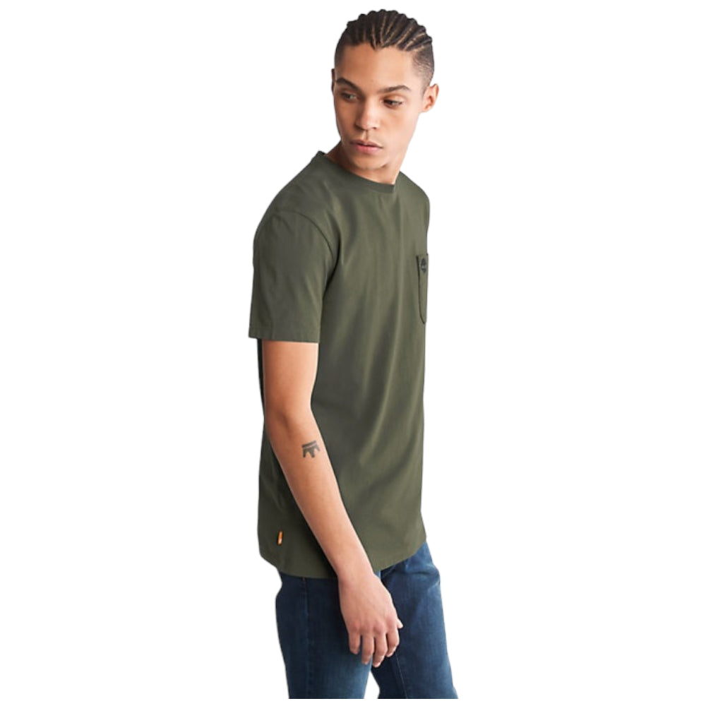 Timberland t-shirt verde con taschino TB0A2CQY - Prodotti di Classe