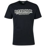 T-shirt nera Barbour International con stampa logo sul petto