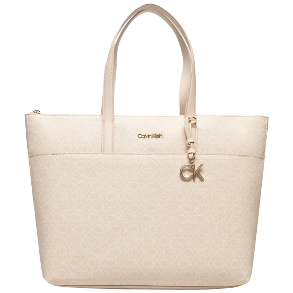 Calvin Klein borsa shopping logata sabbia - Prodotti di Classe