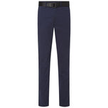 Pantaloni blu scuro con cintura e chiusura frontale
