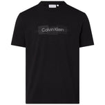 T-shirt nera Calvin Klein con logo frontale rettangolare