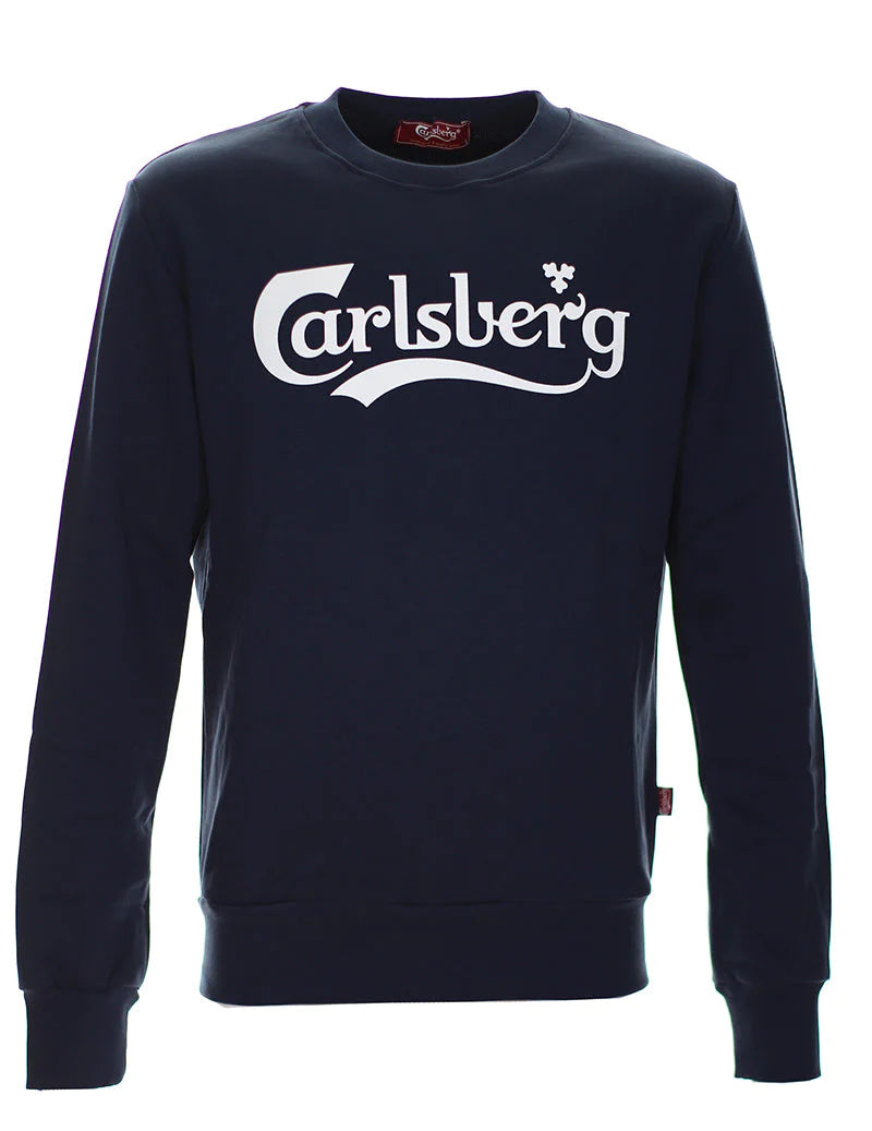 Carlsberg felpa blu stampa bianca