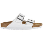 Ciabatte Birkenstock Arizona bianche con due cinturini e suola rialzata scanalata