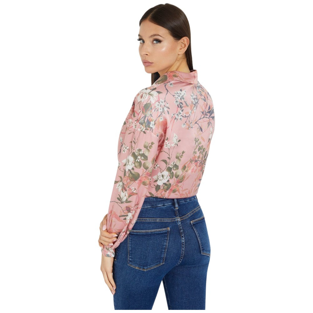 Guess camicia rosa floreale Bowed W3GH93 WD8G2 Camicie Guess