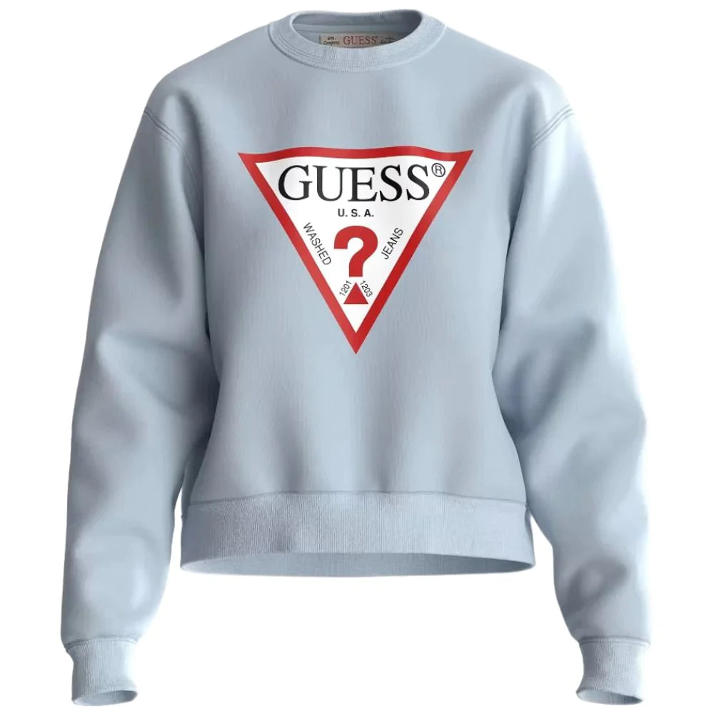 Guess felpa celeste maxi logo W2YQ16 KBA10 - Prodotti di Classe