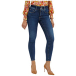 Jeans Guess Shape Up blu scuro, vita alta, 5 tasche, gamba affusolata