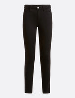 Jeans da donna neri slim con patta con bottoni e zip