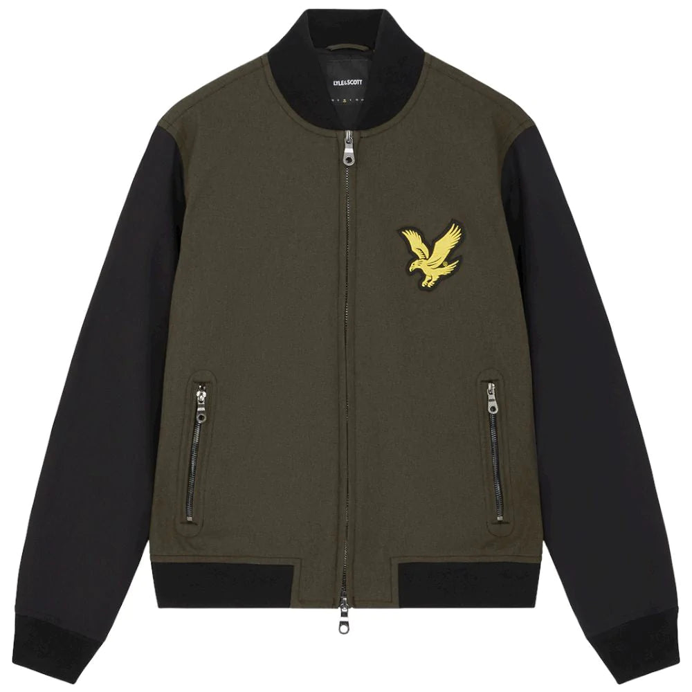 Lyle & Scott giubbino Block Bomber verde nero Giubbini Lyle & Scott