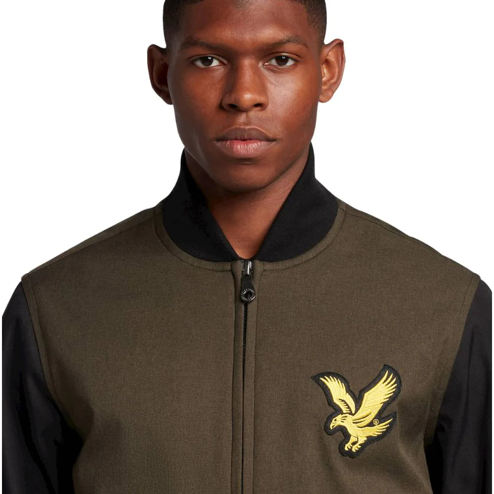 Lyle & Scott giubbino Block Bomber verde nero Giubbini Lyle & Scott