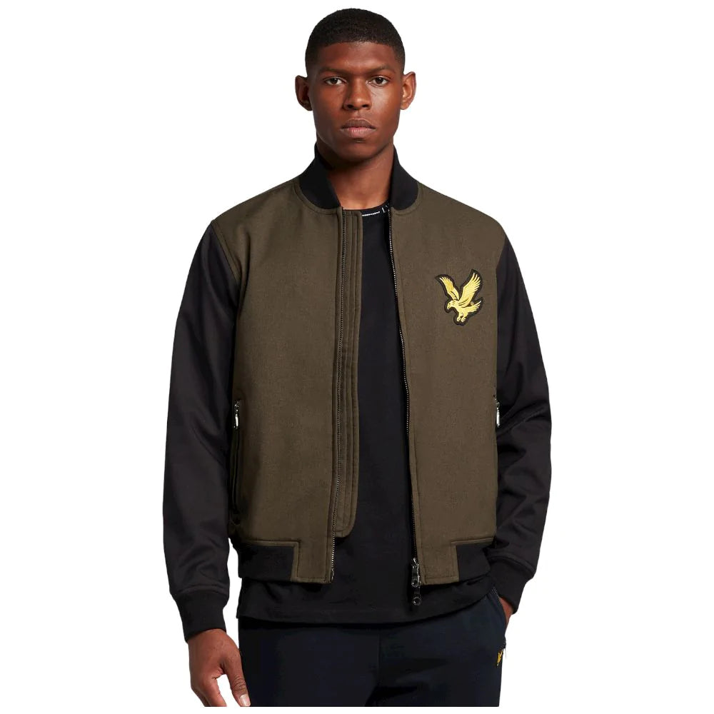 Lyle & Scott giubbino Block Bomber verde nero Giubbini Lyle & Scott