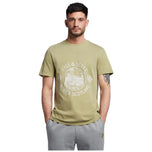 T-shirt Lyle & Scott verde oliva con grafica Hawick Scootland frontale