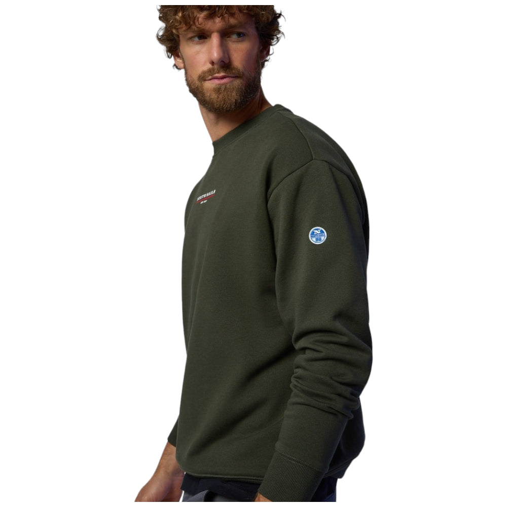 North Sails felpa girocollo verde 691164 Felpe North Sails