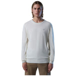 Maglioncino North Sails bianco con girocollo e piccolo logo sul petto