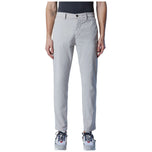 Pantaloni slim fit beige chiaro con zip e bottone in vita