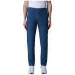 Pantaloni slim fit North Sails Defender blu, chiusura a bottoni, tasche frontali