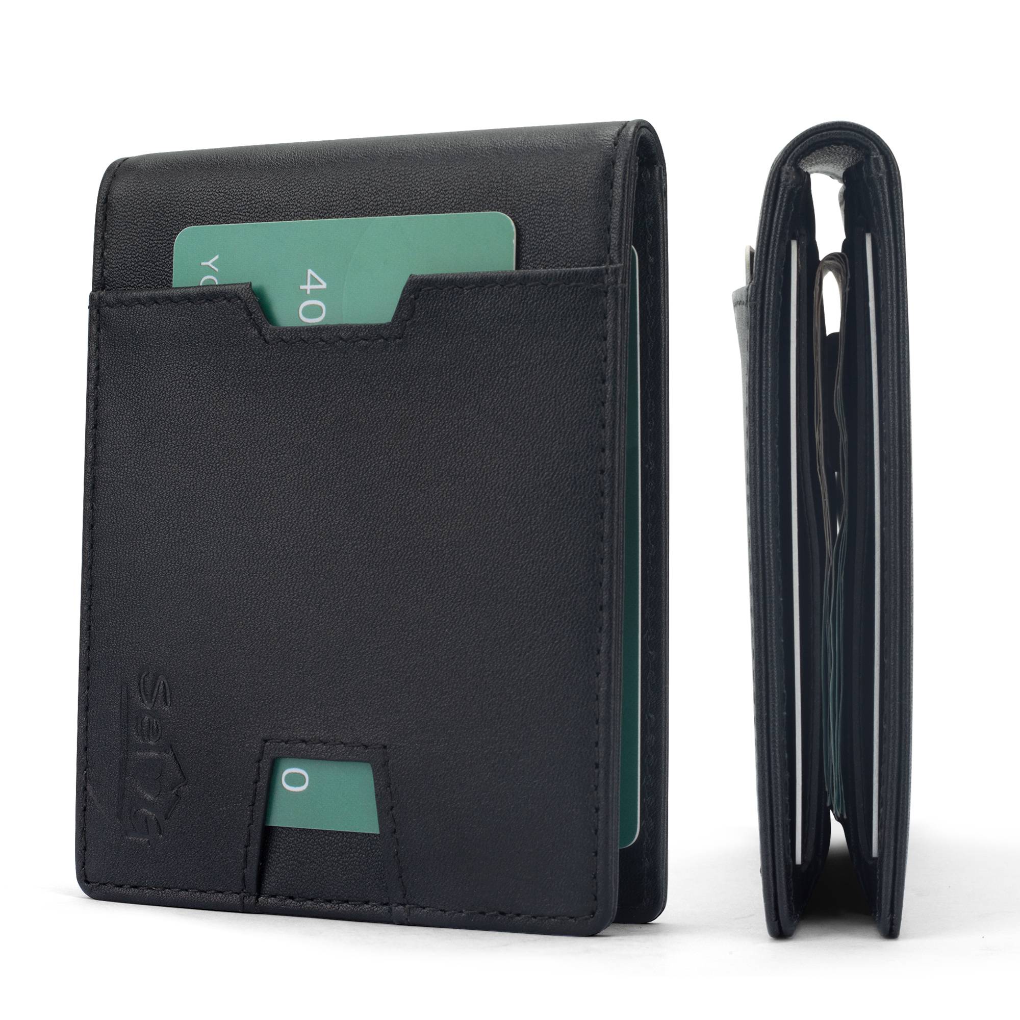 SEI G Portafoglio nero uomo portacarte blocco RFID Portafogli SEI G