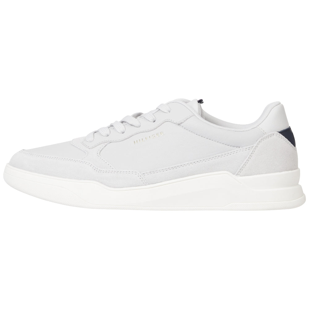 Scarpa uomo Tommy Hilfiger in pelle grigio chiaro, suola cupsole bianca