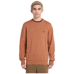 Maglioncino Timberland in maglia rust con girocollo e logo frontale