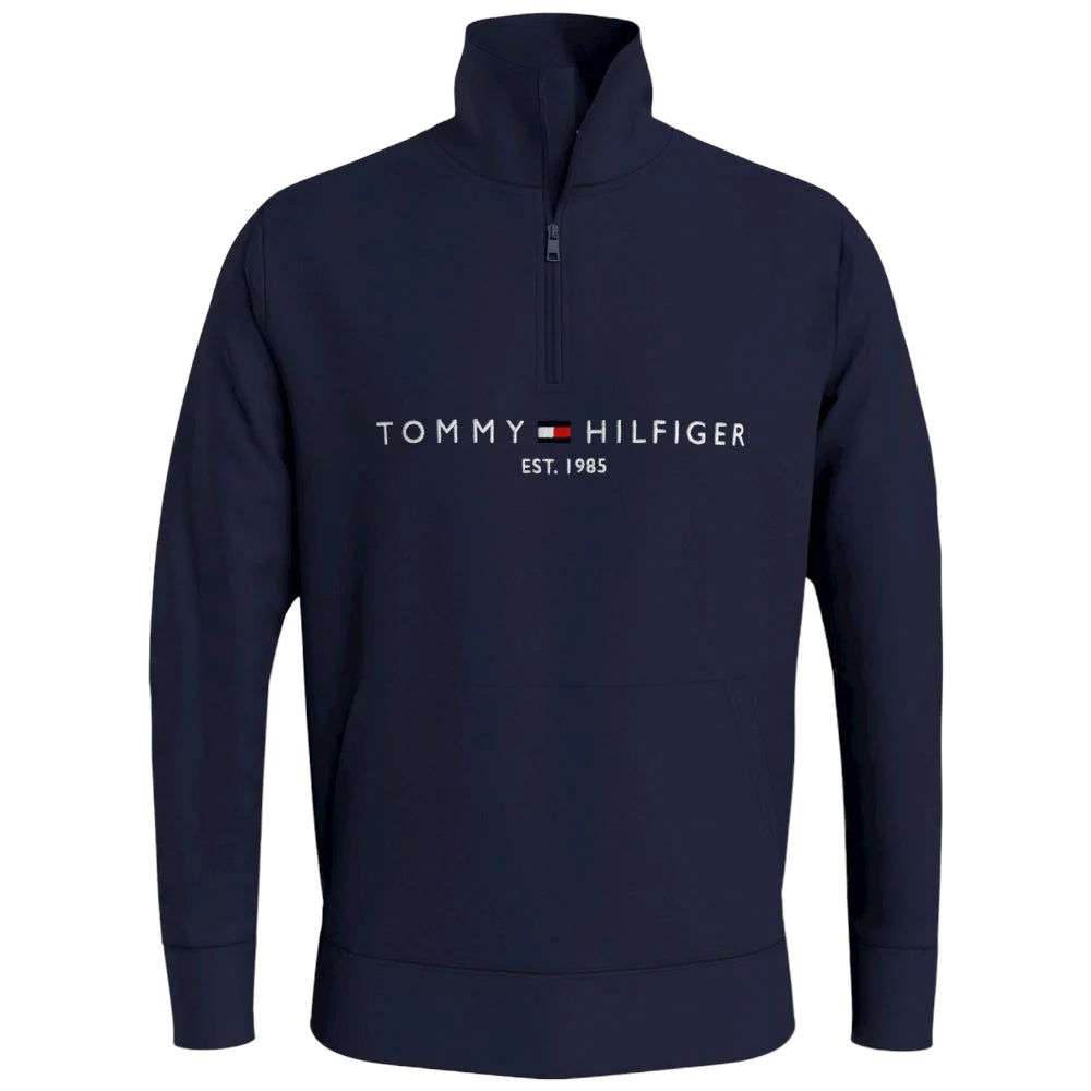 Tommy Hilfiger felpa uomo blu mezza zip - Prodotti di Classe