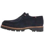 Mocassino Tommy Hilfiger blu in camoscio con lacci e suola dentellata marrone
