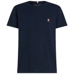 T-shirt Tommy Hilfiger blu scuro con logo sul petto e girocollo