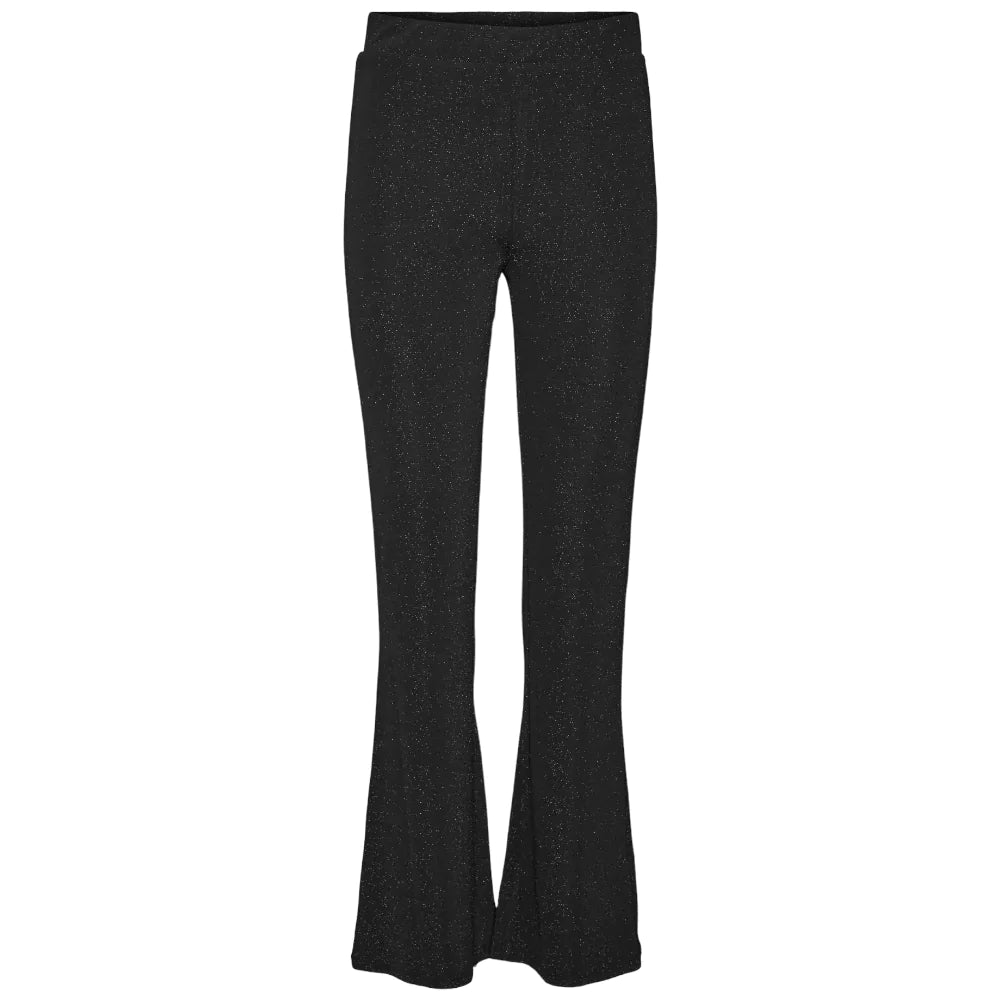 Vero Moda pantalone flare nero luccicoso Kanva Pantaloni Vero Moda