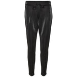 Pantaloni neri a sigaretta con vita elasticizzata e coulisse regolabile