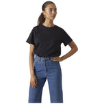 T-shirt nera basic con scollo rotondo e maniche corte