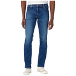 Jeans Wrangler blu con passanti e chiusura con bottone