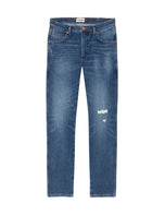 Jeans Wrangler Larston blu scuro con strappo sul ginocchio e tasche anteriori.
