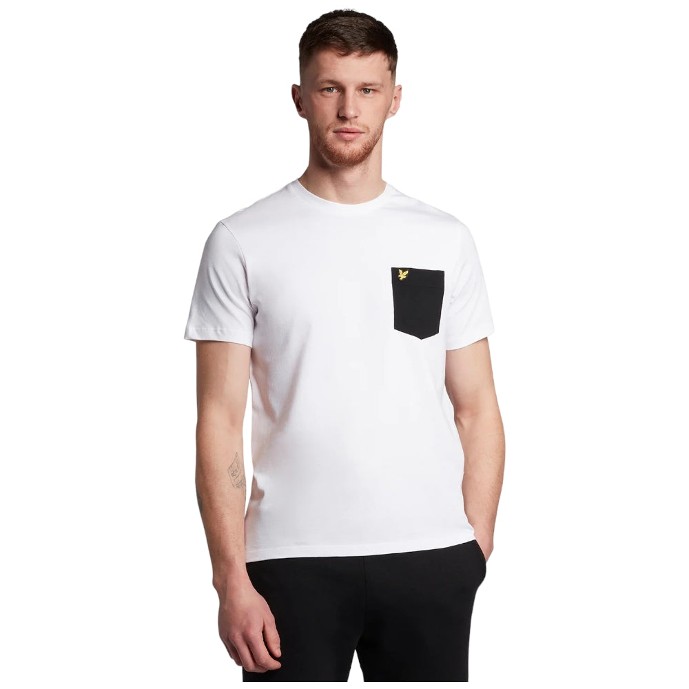 LyLe & Scott t-shirt bianca con taschino nero TS831VOG - Prodotti di Classe