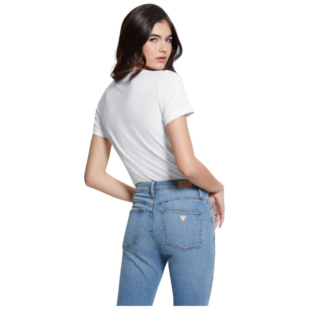 Guess t-shirt bianca logo triangolo W3GI61 K6YW1 - Prodotti di Classe