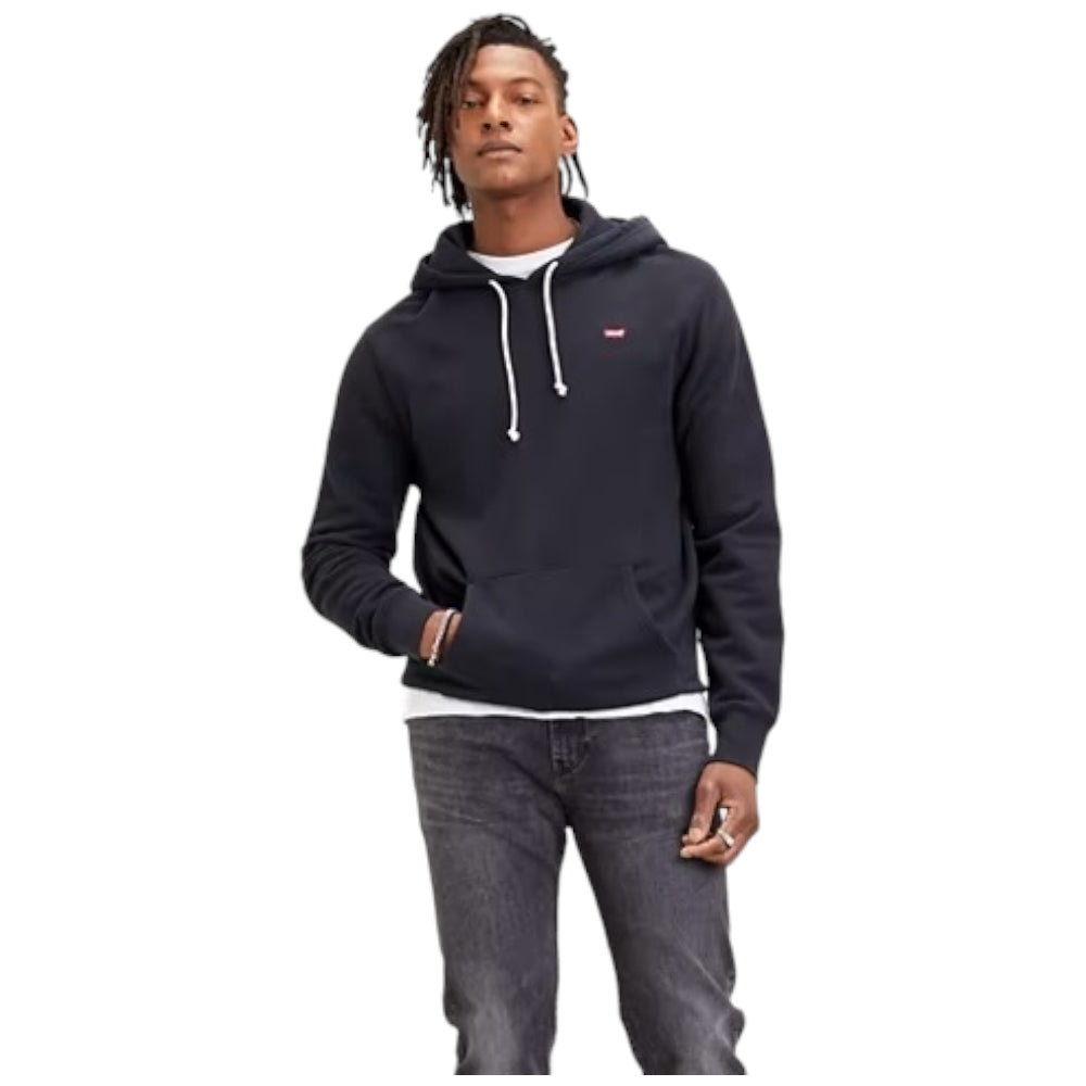 Levi's felpa cappuccio nera logo piccolo 34581 0001 - Prodotti di Classe