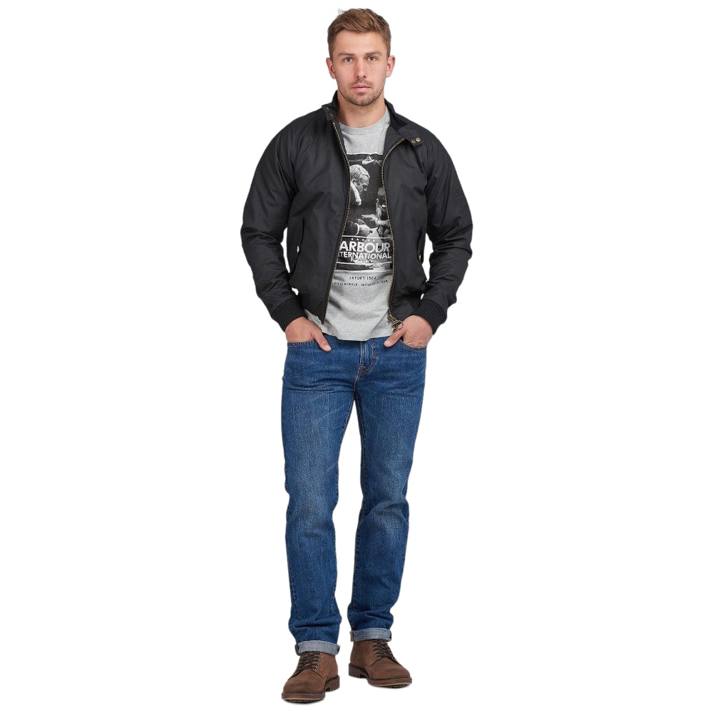 Barbour International giacca bomber Merchant Wax nera MWX0465 Giubbini Barbour International